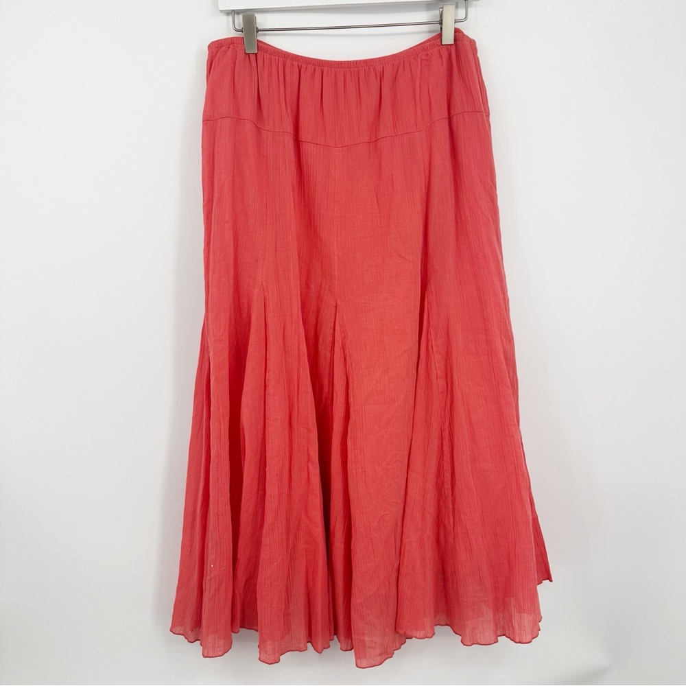 Vintage Y2K Coral Maxi Skirt Size 12 Whimsical Fairycore